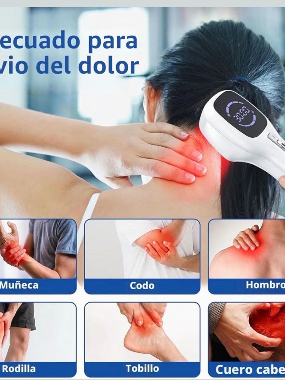 LED Handheld Laser Therapy Device - White - Picture 3 of 7